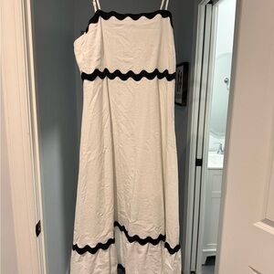 White Maxi Dress with Black Trim
